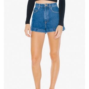American Apparel high waisted jean shorts
